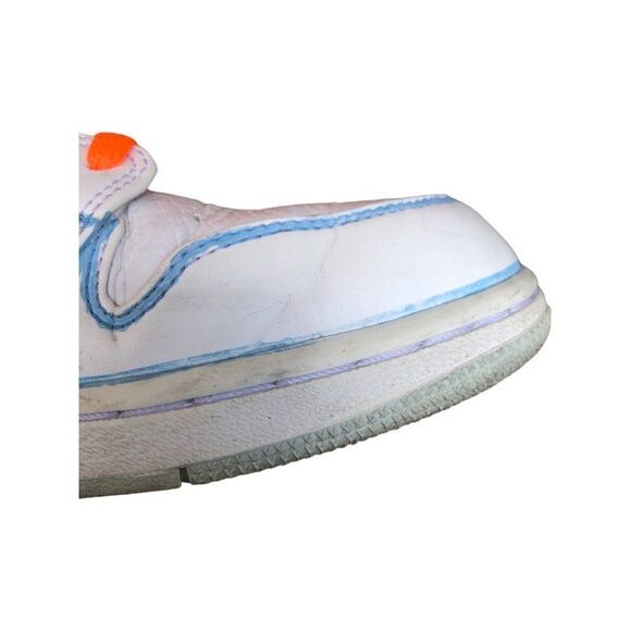 Custom Nike Air Jordan 1 Mid White Pure Platinum Swoosh Size 10.5 - Picture 11 of 16